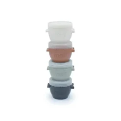 Melii Food Storage*- 4Pk Snap & Go Baby Food Storage Containers with Lids, Earth Tones, 4 Oz