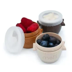 Melii Food Storage*- 6Pk Snap Containers & Go Pods, Neutrals, 2 Oz
