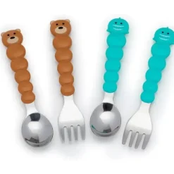 Melii Utensils & Accessories|Dishes, Utensils & Food Containers*- 4Pk Toddler & Kid Feeding Spoon & Fork Set, Shark & Bear