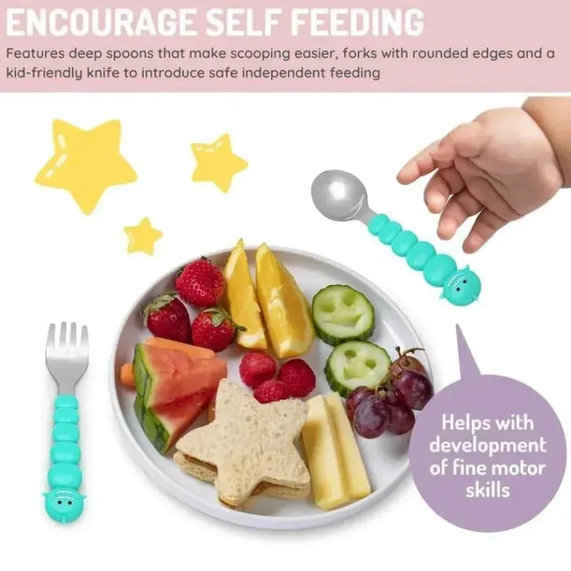 Melii Utensils & Accessories|Dishes, Utensils & Food Containers*- 4Pk Toddler & Kid Feeding Spoon & Fork Set, Shark & Bear