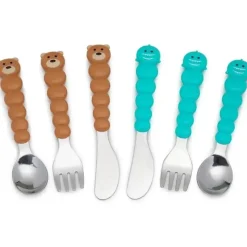 Melii Utensils & Accessories|Dishes, Utensils & Food Containers*- 6Pk Toddler & Kid Feeding Spoon Fork & Knife Set, Bear & Shark