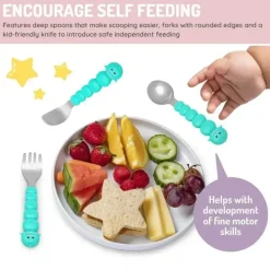 Melii Utensils & Accessories|Dishes, Utensils & Food Containers*- 6Pk Toddler & Kid Feeding Spoon Fork & Knife Set, Bear & Shark