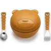 Melii Plates & Bowls|Dishes, Utensils & Food Containers*- Silicone Bear Bowl With Lid & Utensils