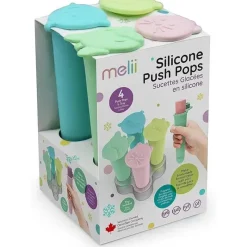 Melii Utensils & Accessories|Dishes, Utensils & Food Containers*- Silicone Push Pops, 4-Pack Popsicle Molds, Shark, Bear, Bulldog & Cat