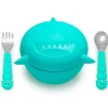 Melii Plates & Bowls|Dishes, Utensils & Food Containers*- Silicone Shark Bowl With Lid & Utensils
