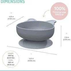 Melii Suction Plates & Bowls|Dishes, Utensils & Food Containers*- Silicone Suction Bowls,10.1 oz, 2 Pack, Bulldog