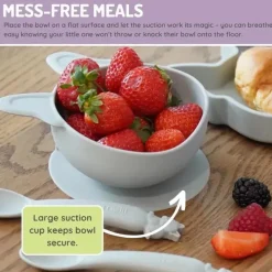 Melii Suction Plates & Bowls|Dishes, Utensils & Food Containers*- Silicone Suction Bowls,10.1 oz, 2 Pack, Bulldog