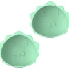 Melii Suction Plates & Bowls|Food Feeder*- Silicone Suction Bowls for Babies and Toddlers, 10.1 oz - 2 Pack, Dino Green
