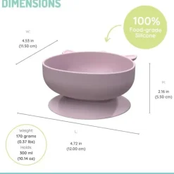 Melii Suction Plates & Bowls|Food Feeder*- Silicone Suction Bowls for Babies and Toddlers, 10.1 oz - 2 Pack, Unicorn Pink