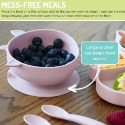 Melii Suction Plates & Bowls|Food Feeder*- Silicone Suction Bowls for Babies and Toddlers, 10.1 oz - 2 Pack, Unicorn Pink