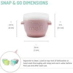 Melii Food Storage*- Snap & Go Baby Food Storage Containers, 2 oz, 6 Pack