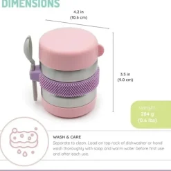 Melii Food Storage*- Stainless Steel Food Jar, 10.1oz, Double Walled, Vacuum Insulated, Pink, Purple, Grey