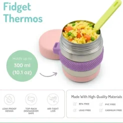 Melii Food Storage*- Stainless Steel Food Jar, 10.1oz, Double Walled, Vacuum Insulated, Pink, Purple, Grey
