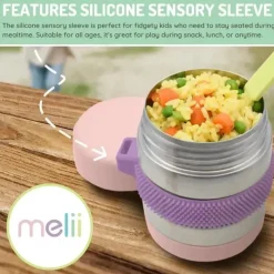Melii Food Storage*- Stainless Steel Food Jar, 10.1oz, Double Walled, Vacuum Insulated, Pink, Purple, Grey