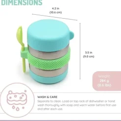Melii Food Storage*- Stainless Steel Food Jar, 10.1oz, Double Walled, Vacuum Insulated, Blue, Mint, Lime