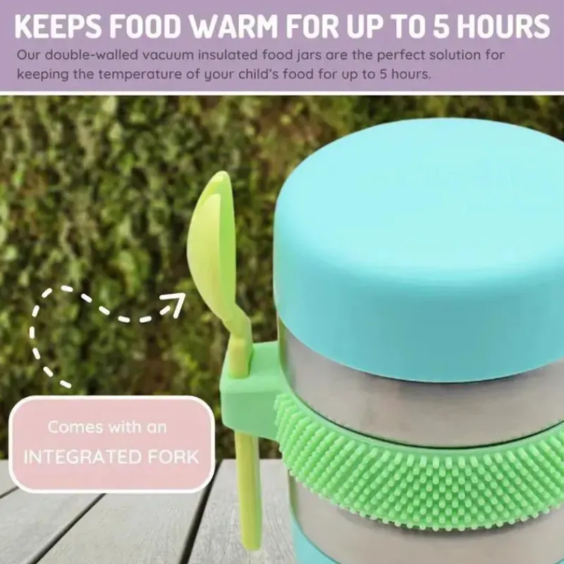 Melii Food Storage*- Stainless Steel Food Jar, 10.1oz, Double Walled, Vacuum Insulated, Blue, Mint, Lime