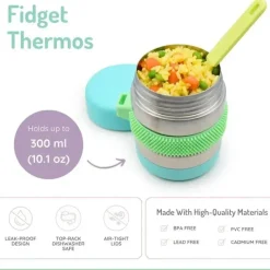 Melii Food Storage*- Stainless Steel Food Jar, 10.1oz, Double Walled, Vacuum Insulated, Blue, Mint, Lime