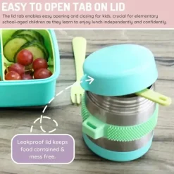 Melii Food Storage*- Stainless Steel Food Jar, 10.1oz, Double Walled, Vacuum Insulated, Blue, Mint, Lime