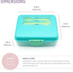 Melii Utensils & Accessories|Dishes, Utensils & Food Containers*- Two Tier Bento, 48.8 Oz, Blue Mint Lime