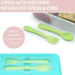 Melii Utensils & Accessories|Dishes, Utensils & Food Containers*- Two Tier Bento, 48.8 Oz, Blue Mint Lime