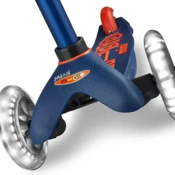 Kids Micro Kickboard Ride-On Toys|Toys For 3 Year Old*- Mini Deluxe LED 3-Wheeled, Navy Blue