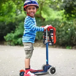Kids Micro Kickboard Ride-On Toys|Toys For 3 Year Old*- Mini Deluxe LED 3-Wheeled, Navy Blue