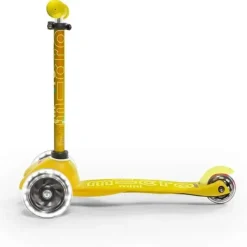 Kids Micro Kickboard Ride-On Toys|Toys For 3 Year Old*- Mini Deluxe LED 3-Wheeled, Yellow