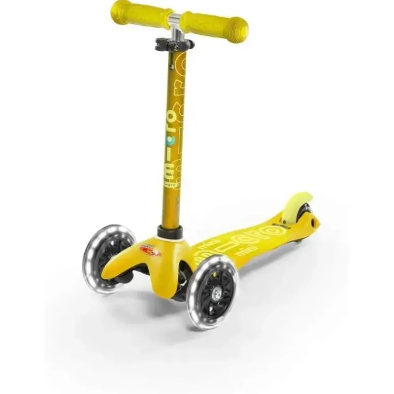 Kids Micro Kickboard Ride-On Toys|Toys For 3 Year Old*- Mini Deluxe LED 3-Wheeled, Yellow
