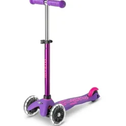 Kids Micro Kickboard Ride-On Toys|Toys For 3 Year Old*- Mini Deluxe LED 3-Wheeled, Purple