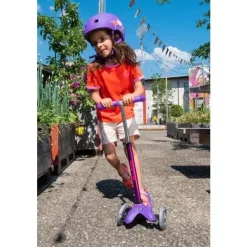 Kids Micro Kickboard Ride-On Toys|Toys For 3 Year Old*- Mini Deluxe LED 3-Wheeled, Purple