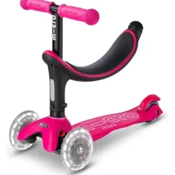 Kids Micro Kickboard Bikes & Trikes|Gift For Kids*- Mini2Grow LED Wheels, 4in1 Scooter, for Kids Ages 1-6, Pink