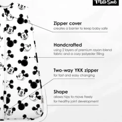 Milk Snob Mickey & Minnie|Baby Sleepwear*- Disney Baby Sleeping Sack, Sleeveless Sleep Bag and Wearable Zip Up Blanket, Mickey