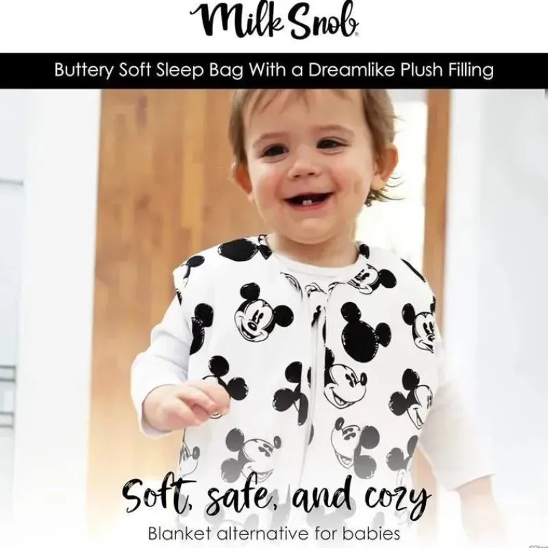 Milk Snob Mickey & Minnie|Baby Sleepwear*- Disney Baby Sleeping Sack, Sleeveless Sleep Bag and Wearable Zip Up Blanket, Mickey