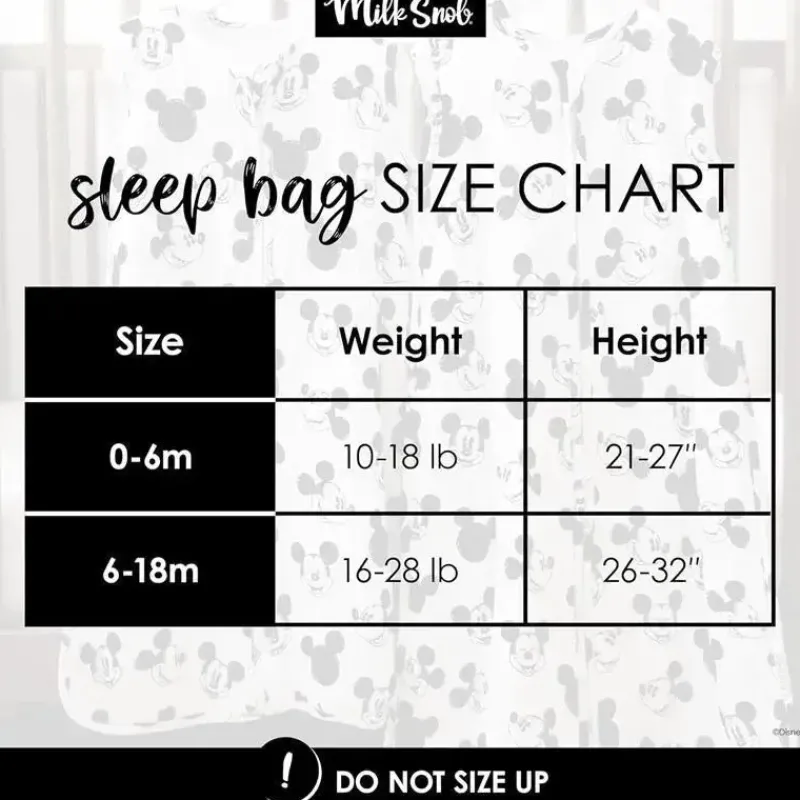 Milk Snob Mickey & Minnie|Baby Sleepwear*- Disney Baby Sleeping Sack, Sleeveless Sleep Bag and Wearable Zip Up Blanket, Mickey