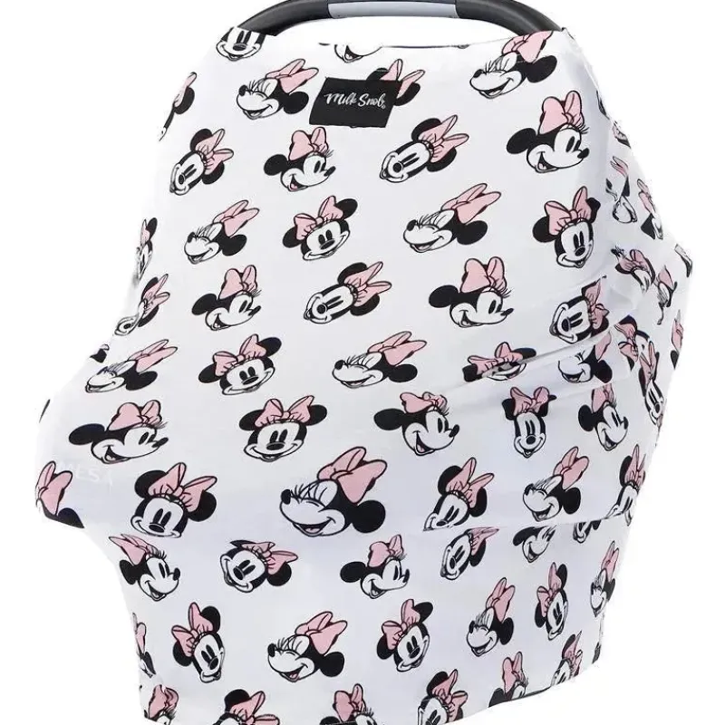 Milk Snob Mickey & Minnie|Car Seat Head Support & Strap Covers*- Original Disney 5-in-1 Cover, Minnie Mouse
