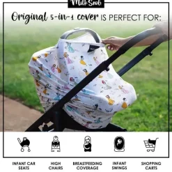 Milk Snob Disney Princess|Car Seat Head Support & Strap Covers*- Original Disney Princess 5-in-1 Cover