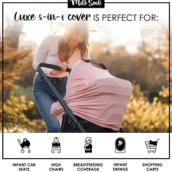 Milk Snob Car Seat Head Support & Strap Covers*- Original 5-in-1 Luxe Cover Ballet Slipper