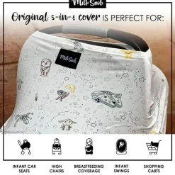 Milk Snob Star Wars|Car Seat Head Support & Strap Covers*- ORIGINAL Star Wars 5-in-1 Cover, Little Galaxy