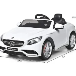 Kids Millennium Baby Ride-On Toys|Toys For 3 Year Old*Licensed Mercedes Benz Sls Amg White