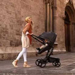 Mima Top Strollers|Single Strollers*- Xari Max Stroller Black Chassis/Black Seat Box/Stone-White Starter Pack