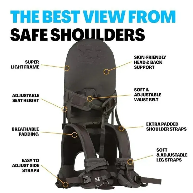 Minimeis Front, Hip And Backpack Carriers*- G4 Lightweight Child Shoulder Carrier, Grey
