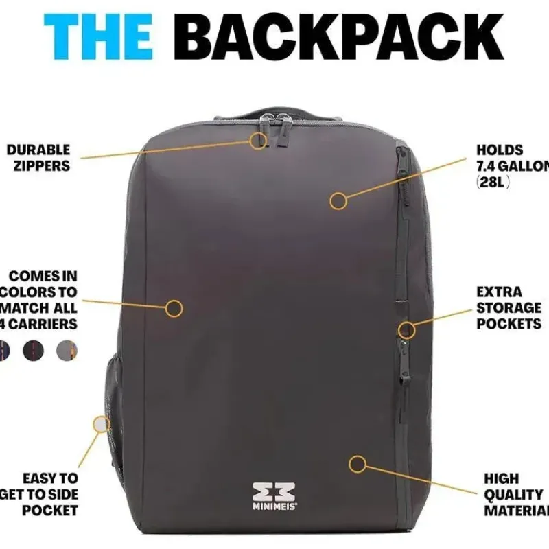 Minimeis Front, Hip And Backpack Carriers*- Universal G4 Backpack, Black/Grey