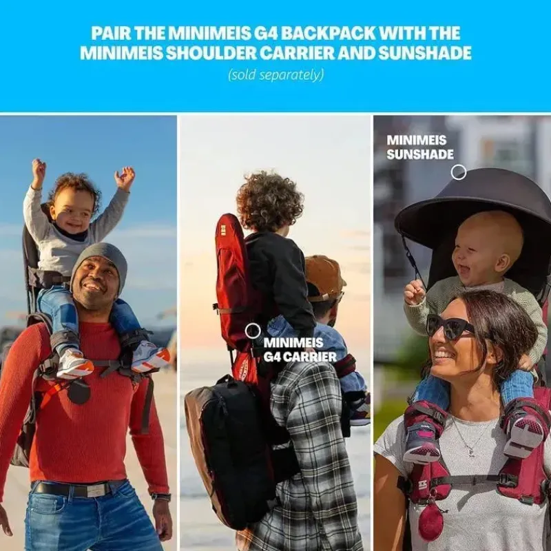Minimeis Front, Hip And Backpack Carriers*- Universal G4 Backpack, Black/Grey