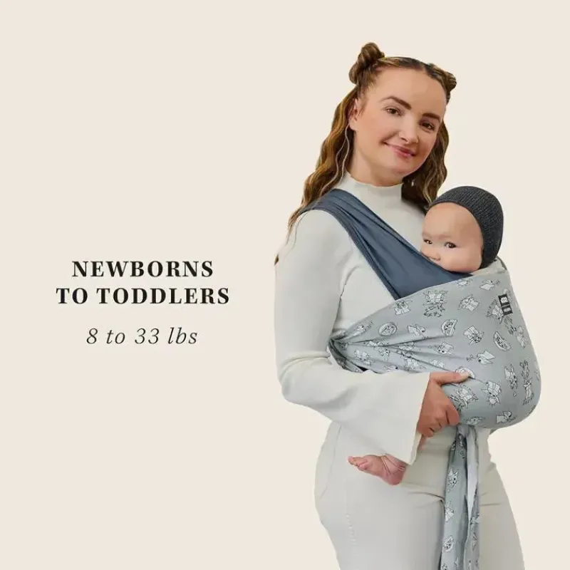 Moby Star Wars|Front, Hip And Backpack Carriers*- Easy-Wrap Carrier, Baby Carrier and Wrap in One, Disney Star Wars Grogu's Galaxy