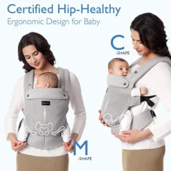 Momcozy Front, Hip And Backpack Carriers*- Baby Carrier Newborn To Toddler, Mesh Grey
