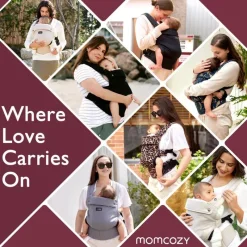 Momcozy Front, Hip And Backpack Carriers*- Baby Carrier Newborn To Toddler, Mesh Grey