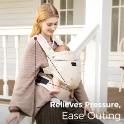 Momcozy Front, Hip And Backpack Carriers*- Baby Carrier With Natural Cotton Linen, Light Amber