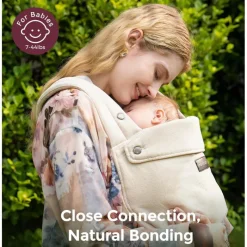 Momcozy Front, Hip And Backpack Carriers*- Baby Carrier With Natural Cotton Linen, Light Amber