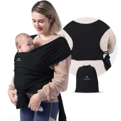 Momcozy Front, Hip And Backpack Carriers*- Baby Wrap Carrier, Black
