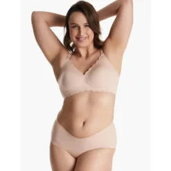 Momcozy Nursing Bras*- Yn46 Seamless Floral Push Up Nursing Bra-Oyster Pink, Xl